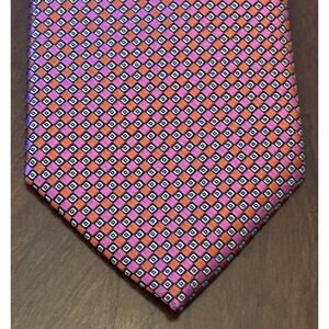 Perry Ellis Portfolio Pink orange 100% Polyester Men’s Neck Tie Made In China